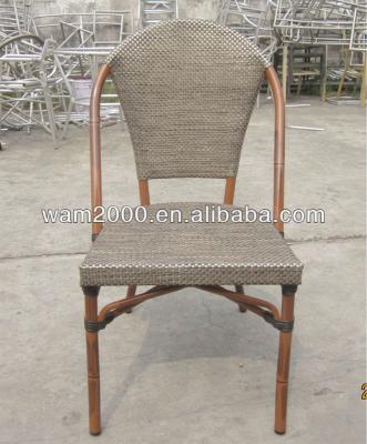 China Modern Garden Aluminum Bamboo Look Dining Chair for sale