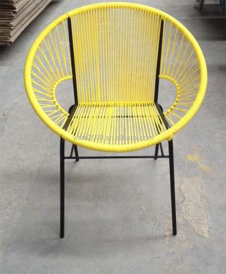 China Industrial Wholesale Modern Plastic Rattan Tavern Mid Century Acapulco Court Wicker Outdoor Dining Chair for sale