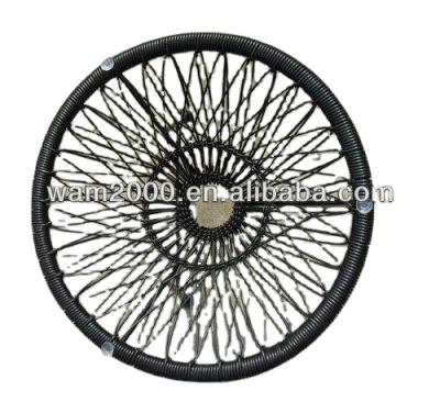 China Minimalist steel PE wicker ware garden round rattan coffee table for outdoor for sale