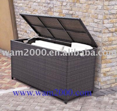 China Modern pe rattan storage box for outdoor furniture cushions for sale