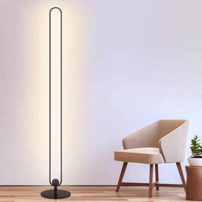 China Lighting Works Modern Remote Control Elliptical Floor Lamp RGB Ring Led Stand Light Corner Home Decor Personalized Lamp Bedroom for sale