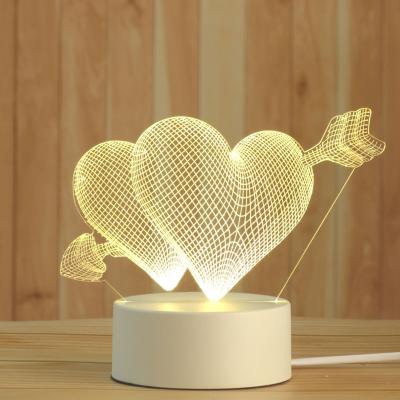 China Modern Wholesale 3D Effect Desk Lamp Kids 3D Night Table Light Led Lamp With Switch Button for sale