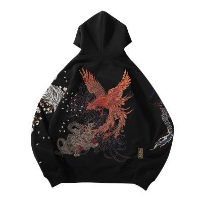 China Waterproof Embroidered Streetwear Craze New Autumn And Winter Plush Hoodie Men's Top Men's Sweatshirt for sale