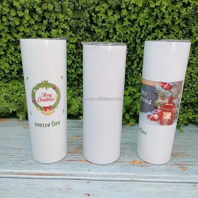 China Viable USA Warehouse Lean 20oz Tumbler With Straw White Straight Sublimation Blank Stainless Steel Tumblers for sale