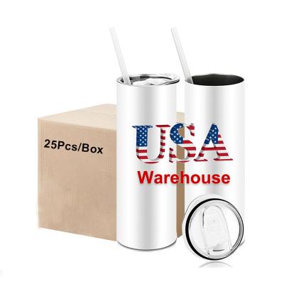 China Viable USA Store UNNIES Wholesale 20oz Sublimation Mugs Tumblers Stainless Steel Skinny Straight Coffee Mug Lids Straws for sale