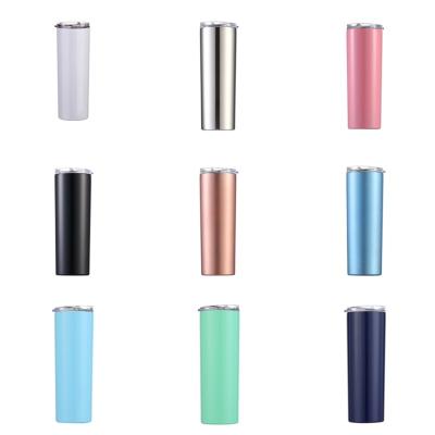 China 20oz Travel Metal Tumbler Bulk Double Wall Stainless Steel Viable Wholesale Lean Tumbler With Lid And Straw for sale