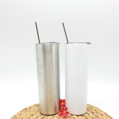 China Viable Wholesale Vacuum Double Wall Insulated Skinny Bulk Stainless Steel Tumbler Mugs Sublimation 20oz With Straw And Lid for sale