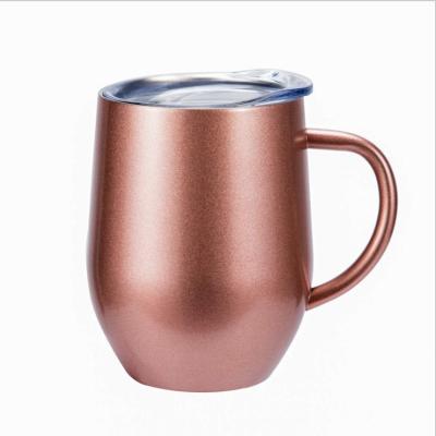 China Viable Hot Sale 20oz Wine Mugs Sublimation Stainless Steel Tumblers White Sippy Mug With Handle for sale