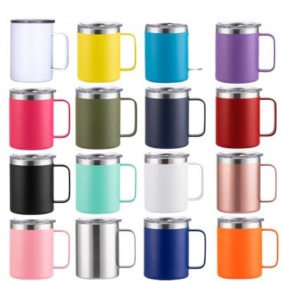 China Hot Sale 18/8 Stainless Steel Double Lid 12oz Double Lid Sealed High Quality Hot Quality Custom Coffee Mug With Handle for sale