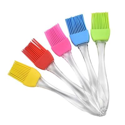 China BBQ accessory brush seasoning brush kitchen certification handle silicone head oil sustainable cooking plastic brush for sale