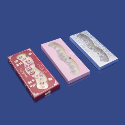 China Recycled Materials Wholesale Custom Nail Tool Packaging Boxes Pretty Fake Nails Press On Nails Packaging Box for sale