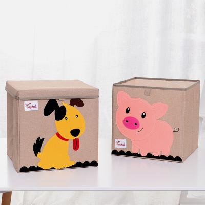 China Cartoon Foldable Toys Storage Box Animal Toys Storage Box Baby Storage Folding Storage Organizer For Kids for sale