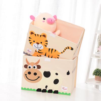 China Oxford Cute Cloth Storage Animal Kids Toy Storage Bin For Home Foldable Toy Storage Box For Clothes for sale