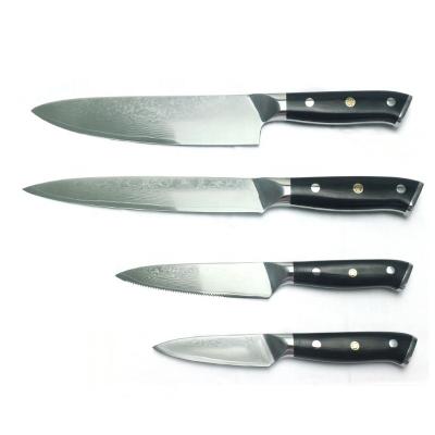 China Sustainable Hip-Home Damascus Chef Knife Premium Quality Stainless Steel Kitchen Knife Set for sale