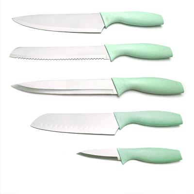 China Sustainable Hot Sale Classic High Quality Universal Hip-House Chef Knife Set Kitchen Wheat Straw Handle for sale