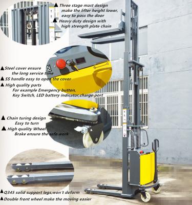 China factory sell new design semi electric stacker material handling equipment for resell from 500kg to 2000kg for sale