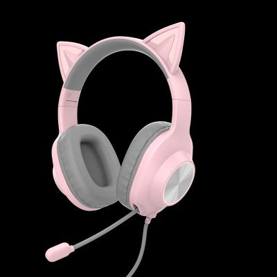 China Cute Headband USB Cable Headset Led Christmas Glowing Foldable Headphones Headset Cool Adorable Gifts For Women Girls Kids for sale