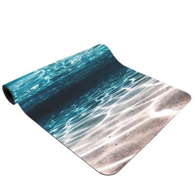 China Yoga 4mm Digital Printing Microfiber Suede Yoga Mat Non-Slip Custom 6mm for sale