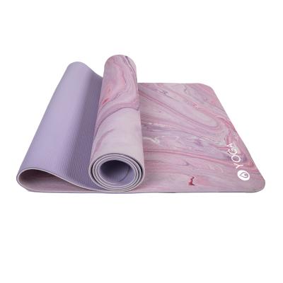 China Eco Friendly Yoga Erercise Non Slip 4 Mm Duel Pink Double Layer Band Natural Rubber Yoga Mat for sale