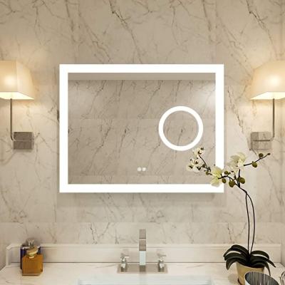 China New Design Bathroom Magnifying Vanity Mirror Fog Free 3x Makeup Shower Wall Mounted Mirror With Light And Dimmer for sale