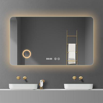 China Double Arm Extend Lighted Magnification Mirrors 3x 5x Hot Selling Rectangle Bathroom Smart Backlight Led Mirror for sale