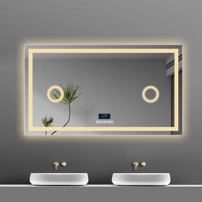 China Vanity Magnifying Led Magnifying Mirror With Deforgger For Hotel Economy Smart Bathroom Led Cosmetic 5x Magnification Mirror With Light for sale