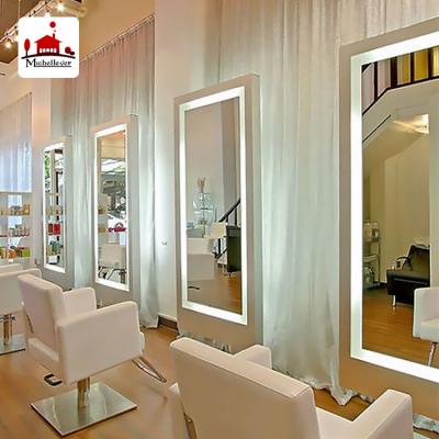 China Luminous Backlit Salon/Hospitality Beauty Magnifying Lighted Mirror LED Bath Mirror With Lights Customized Design for sale