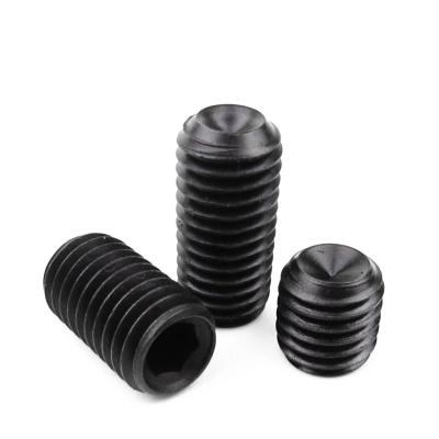 China Grade4.8/8.8/10.9/12.9 DIN 913/DIN 914/DIN 915/DIN 916 Flat Black Oxide End Hexagon Socket Flat Set Screw for sale