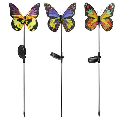 China Wholesale Outdoor Waterproof Lawn Garden Decor Colorful Solar Butterfly Stake Lights for sale