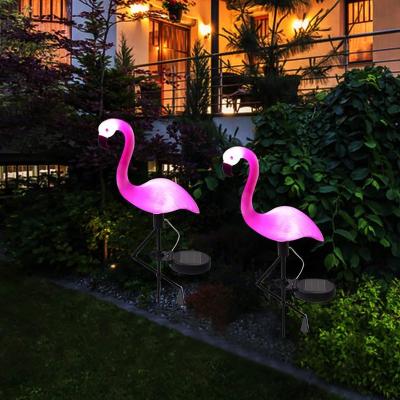 China Garden Outdoor 3 Pack Flamingo Lawn Garden Light Landscape Lamp Garden Solar Decking Fence Patio Yard Pathway Light for sale