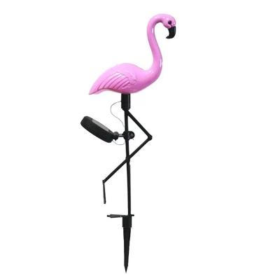 China Outdoor Decorative Bird Garden Flamingo Solar Rose Stake Light for sale