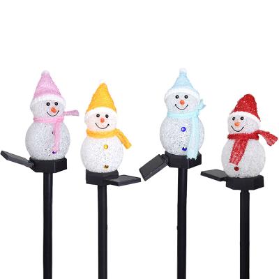 China Hot Selling Amazon Snowman Solar Outdoor Landscape Garden Light Christmas Lights Solar Decoration for sale