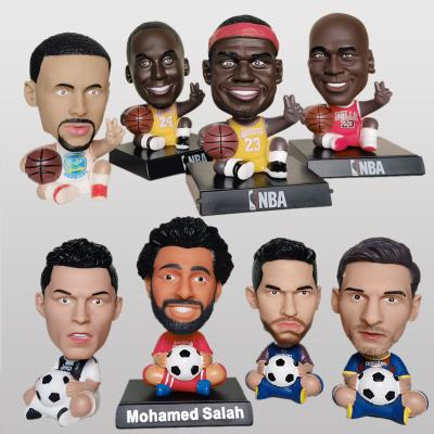 China Wholesale Custom Shake Head Resin Car Europe Football Player Nba Basketball Player Dashboard Modern Bobblehead Figures for sale