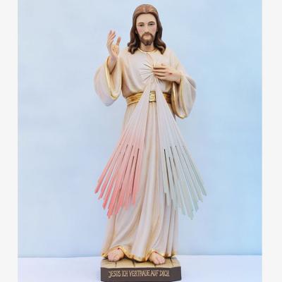 China Europe Custom Polyresin Casts Life Size Decorative Jesus Figurines Christian Religion Home Decoration for sale