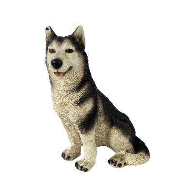 China Outdoor Europe Home Decoration Or Garden Resin Animal Craft Husky Dog Statue for sale