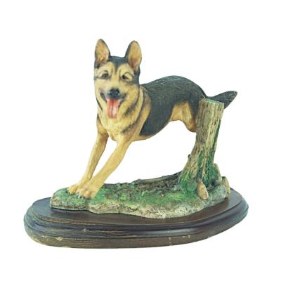 China Europe Garden Ornaments Home Decorations Resin Animal Opens German Shepherd Statue for sale