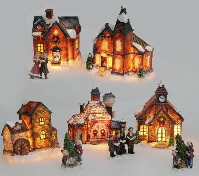 China Custom home decoration outdoor large weihnachtsdeko LED toys table decoration Christmas village luxury home homes for sale