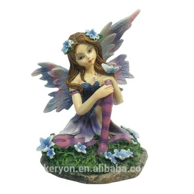 China Custom Made Resin Beautiful Home Flower Europe America Decoration Fairy Figurine for sale