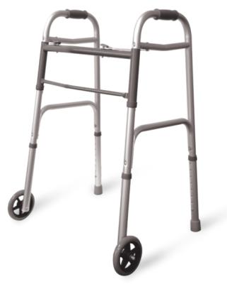 China One-Button Folding Patient Walker Lightweight Medical Walker With Casters for sale