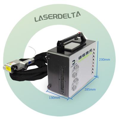 China DeltaClean Portable Stainless Steel Package Pulse Fiber Laser Cleaner, 50w 100w Ultra Light Fiber Laser Cleaning Machine for sale