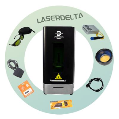 China LaserDleta Embedded Air Cooled Laser Marking Machine , Portable Dark Fiber Laser Marking Machine 20W for sale