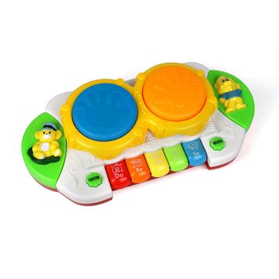 China Baby Children Educational Multiple Music Explosion Switch Function Double Drum Piano Toy for sale