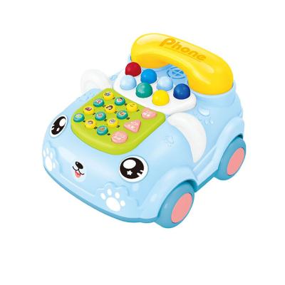 China Metal children's story machine baby cartoon telephone bell early educational pull line telephone toys cars for sale