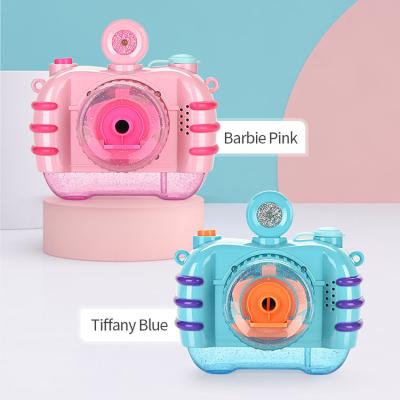 China Late Summer Plastic Outdoor Game Shining Bubble Camera Toy Machine Battery Operated Plastic Magic Bubble Camera for sale