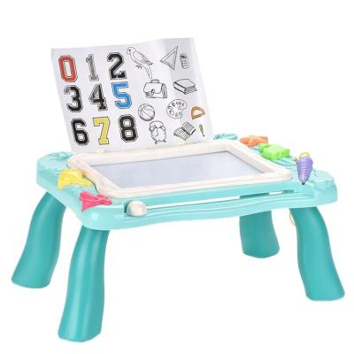 China Early education doodle board toys plastic multifunctional color kids drawing board magnetic building table children for sale