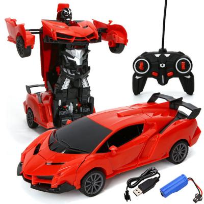 China High quality rc deformation RC hobby 1:16 LED car transformation car remote control toys for kid for sale