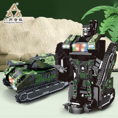 China New Style RC Hobby RC Excavator Deformation Tank Auto Military Robot Model Battle Stunt Remote Control Car for sale