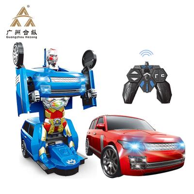 China RC Hobby 2 IN 1 rc Model Vehicle Toys Cool Remote Control Deformation Warrior Robot Car Train Airplane For Kids Toys for sale