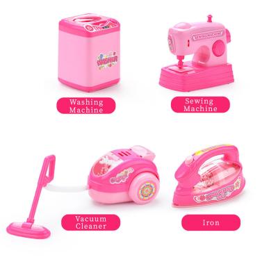 China Plastic Electric Pretend Series Cleaning Machine Children Play Furniture Toys Small Household Home Appliance Toy Set for sale