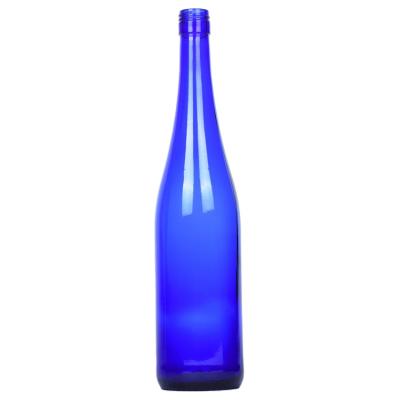 China Beverage Manufactures 750ML Burgundy Cobalt Blue Glass High End Custom Liquor Wine Bottles With Aluminum Screw Cap Lid for sale